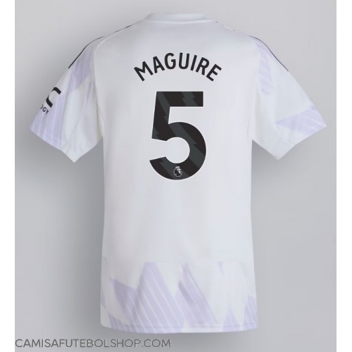 Camisa de time de futebol Manchester United Harry Maguire #5 Replicas 2º Equipamento 2025-26 Manga Curta